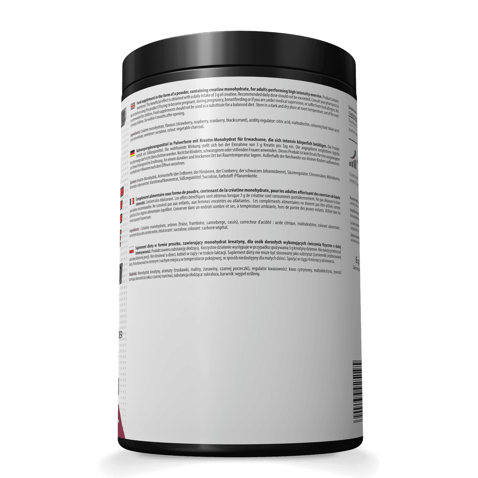 Creatine berry blast 500g right side