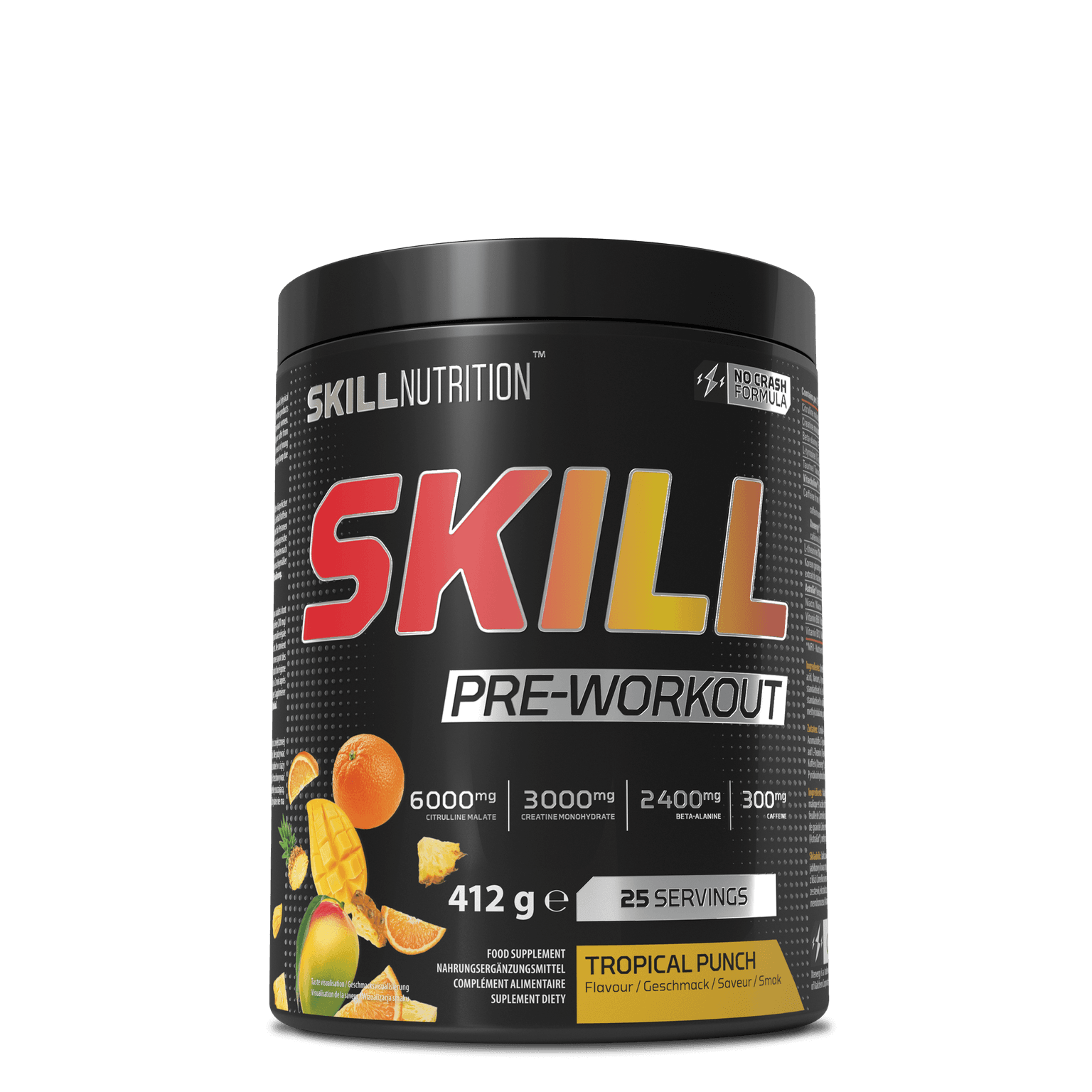Skill Pre-Workout, Tropical Punch - 400 g